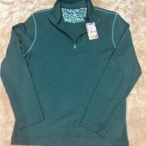 NWT Robert Graham Green Quarter-Zip Pullover